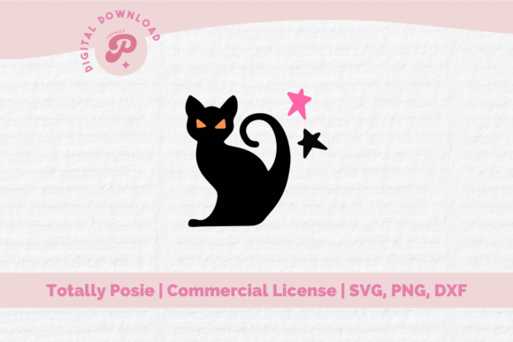Black Cat Clipart SVG for Halloween Embroidery